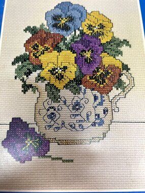 Pansies Cross-Stitch Pattern By Susan Stafford Helming Helmsford Designs
